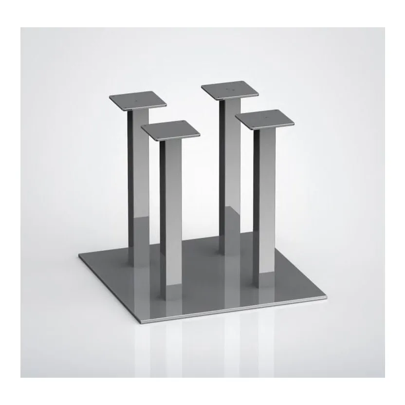 Grey metal quadruple table base