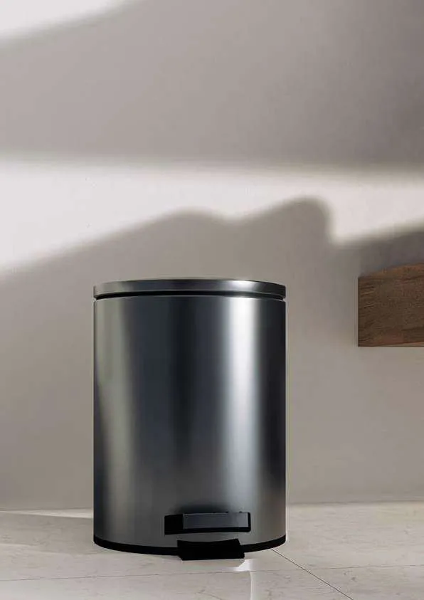 Anthracite grey pedal bin in a bathroom